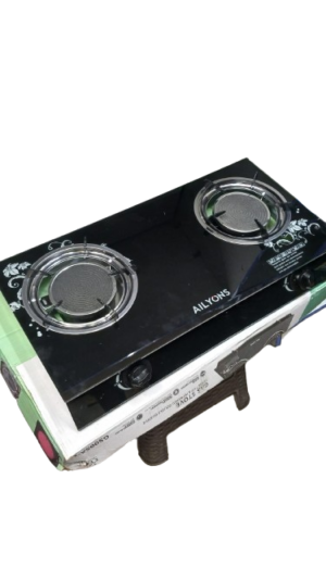 AILYONS GS005A-1-2-burner Glass Top Gas Cooker with an Infrared Double Burner