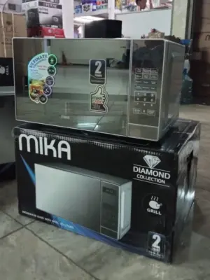 MIKA Microwave Oven, 20L, with Grill, Digital Control Panel, Mirror Finish