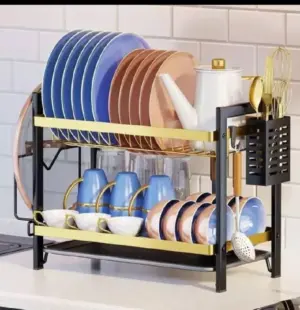 2 Layer Gold Dish Rack