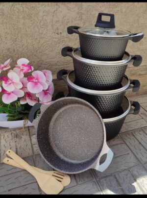 UNIQUE 12 Pcs Granite Cookware Set