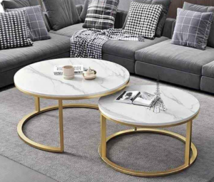 Ceramic marble coffee nesting table