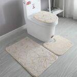 Marble Pattern 3-Piece Bathroom Mat Set