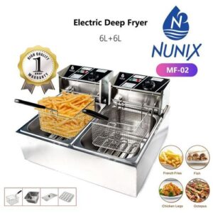Nunix 6L+6L Commercial Double Stainless Steel Deep Fryer