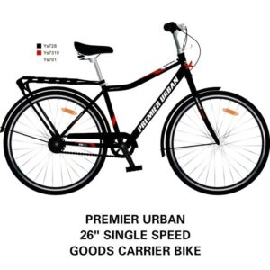Premier 26″ Single-Speed Urban Carrier Bicycle – Black/Red