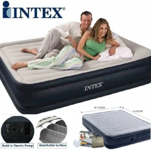 Intex Airbed Inflatable Mattress with Built-in Pump - Queen Size