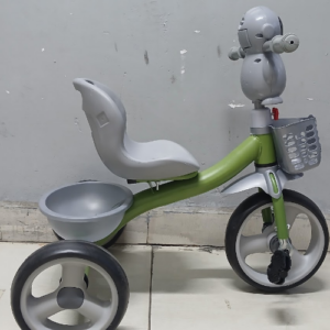 3-Wheel Kids Tricycle with Front Basket and Rear Storage Bowl